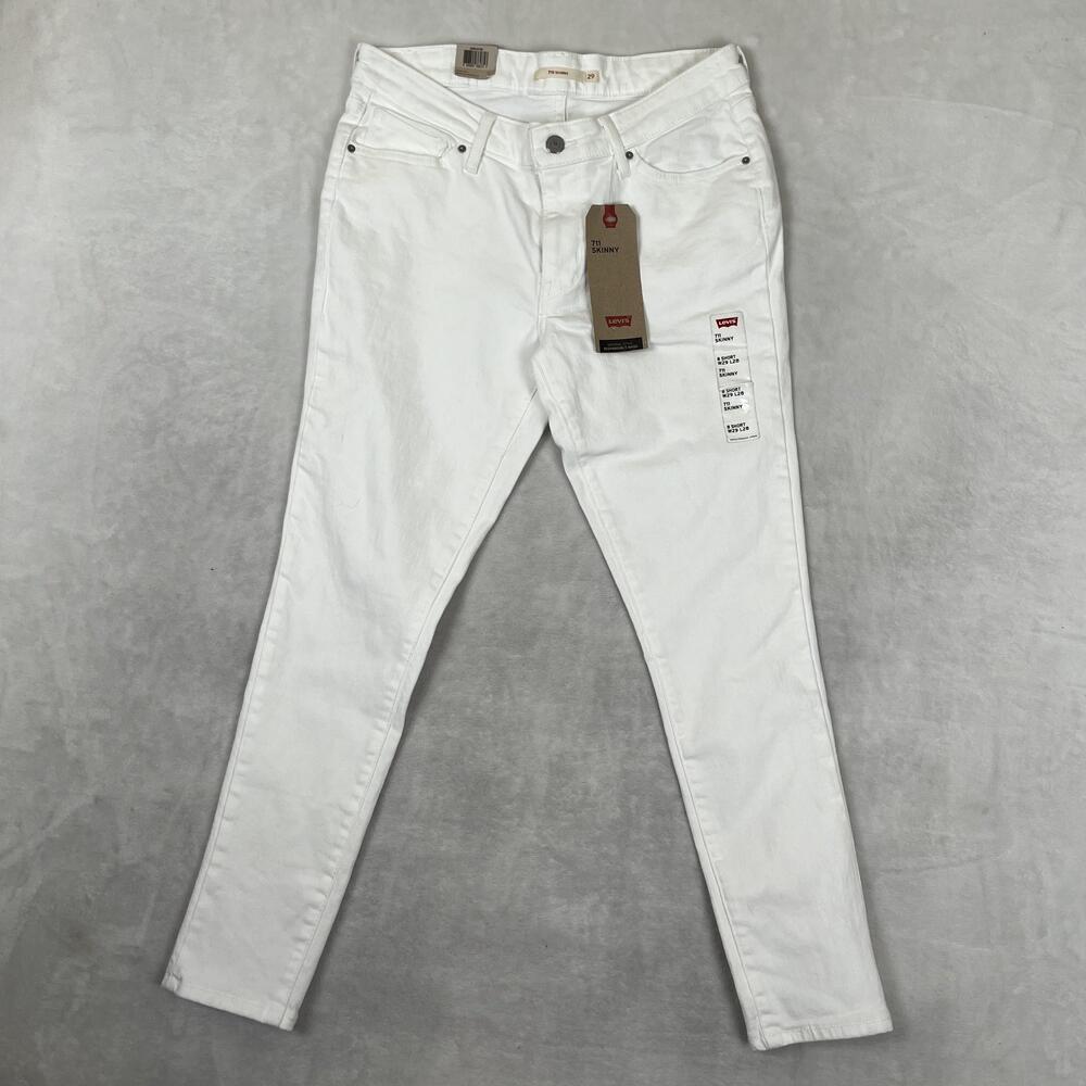 Levi's 711 Skinny Jeans Womens 8 Short W29 L28 White Slim Fit Denim Pants
